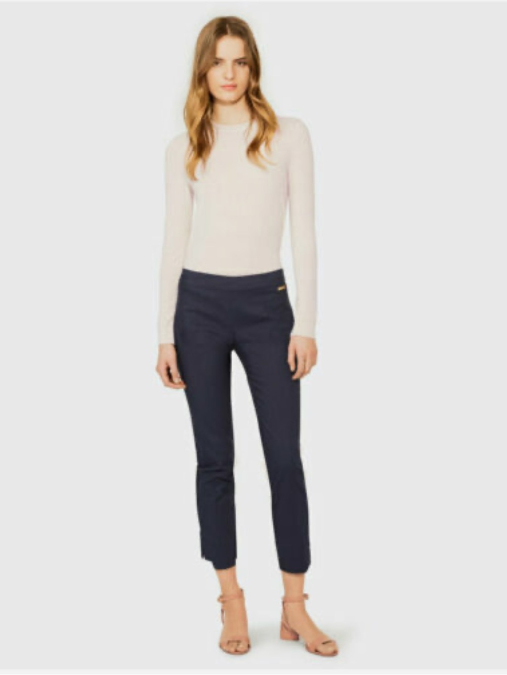 Tory Burch Callie Navy Cropped Slim Pants